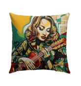 Guitar Outdoor Pillow Towel - Hanging on Beach Chair
